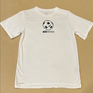 Nike Boys Dri-FIT White Soccer Tee shirt Large